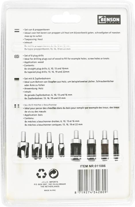 Produktbild ProPlus Bohrer Set 8 Stück Stecker Cutter