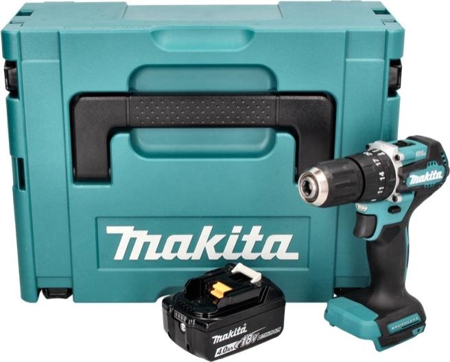 Produktbild Makita DHP 487 M1J Akku Schlagbohrschrauber 18 V 40 Nm Brushless + 1x Akku 4,0 Ah + Makpac - ohne La (Akkubetrieb)