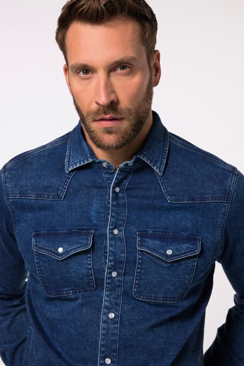 Actual product image JP1880 JP 1880 Jeanshemd FLEXNAMIC®, Denim, Langarm, Kentkragen, Modern Basic Fit (4XL)