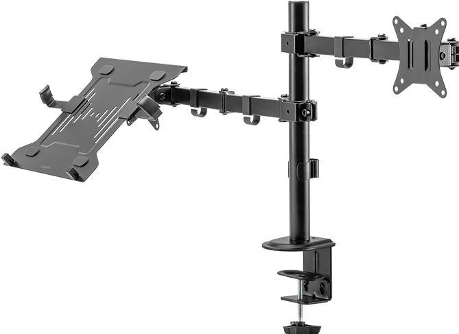 Productafbeelding LogiLink Monitorbeugel 2-voudig, 1732" monitoren, 1015,6" notebooks/tablets (Tabel, 32")