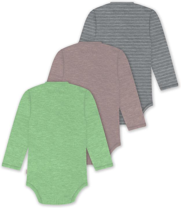 Produktbild Normani 3er Set Baby-Body Wickelbody Langarm Toddler-Bodysuit aus Merinowolle - 9357 (68)