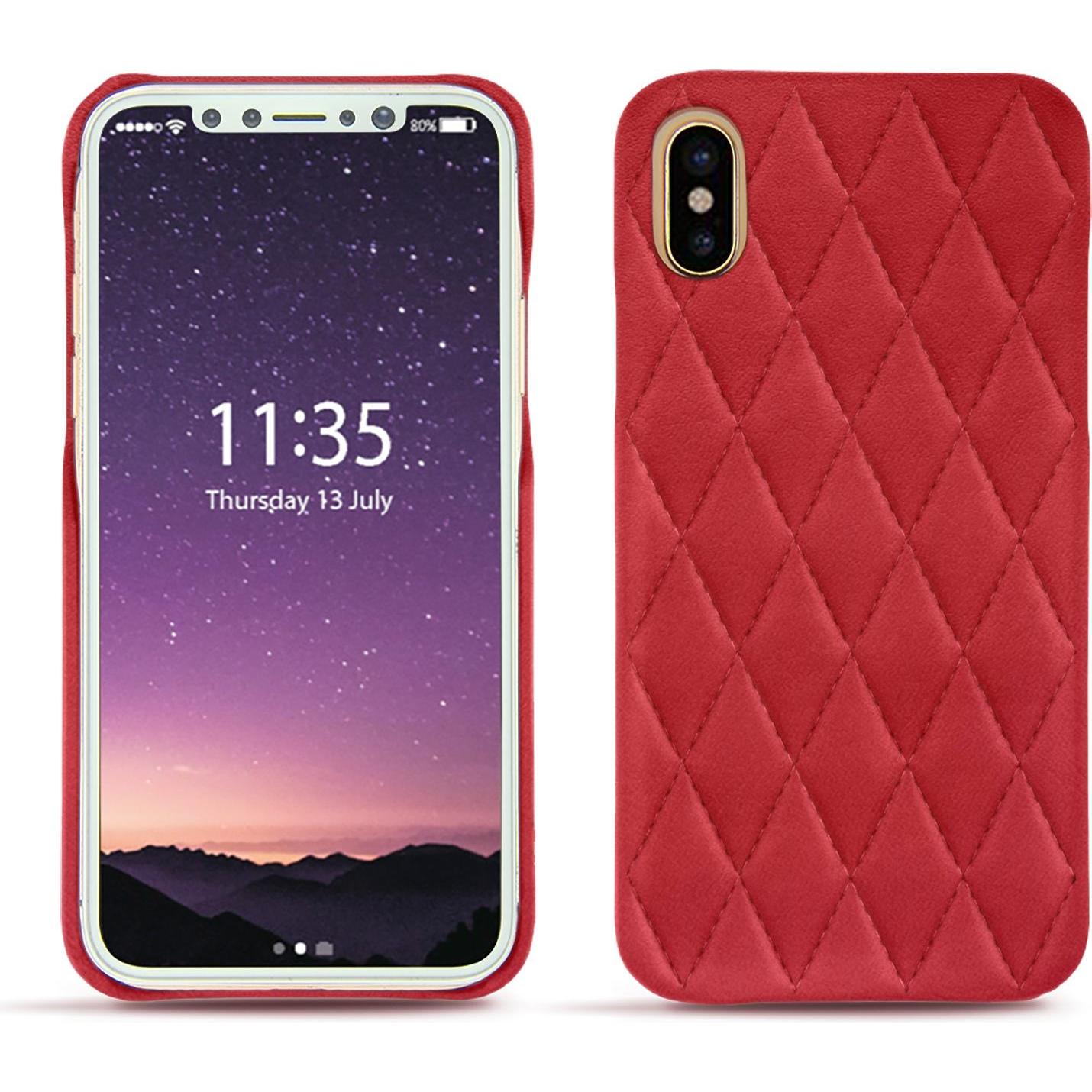 Thumbnail - Noreve Lederschutzhülle (Apple iPhone X), Smartphone Hülle, Rot
