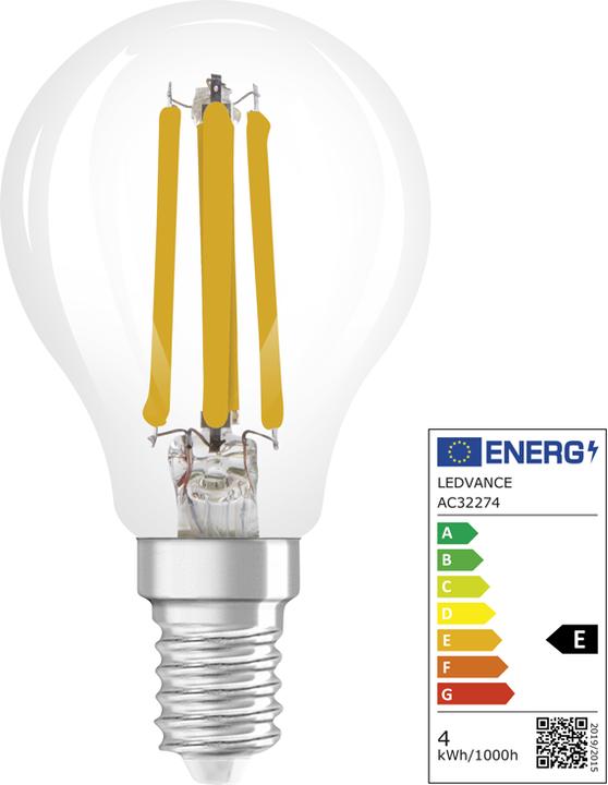 Actual product image Osram LEDSCLP40 ACT/REL 827/840FILE14 4X1OSRAM (E14, 4 W, 470 lm, 4 x, E)