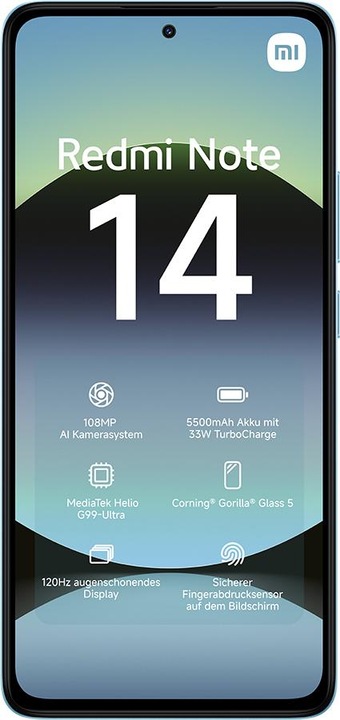 Image du produit Xiaomi Redmi Note 14 (256 Go, Ocean Blue, 6.67", Double SIM, 108 Mpx, 4G)