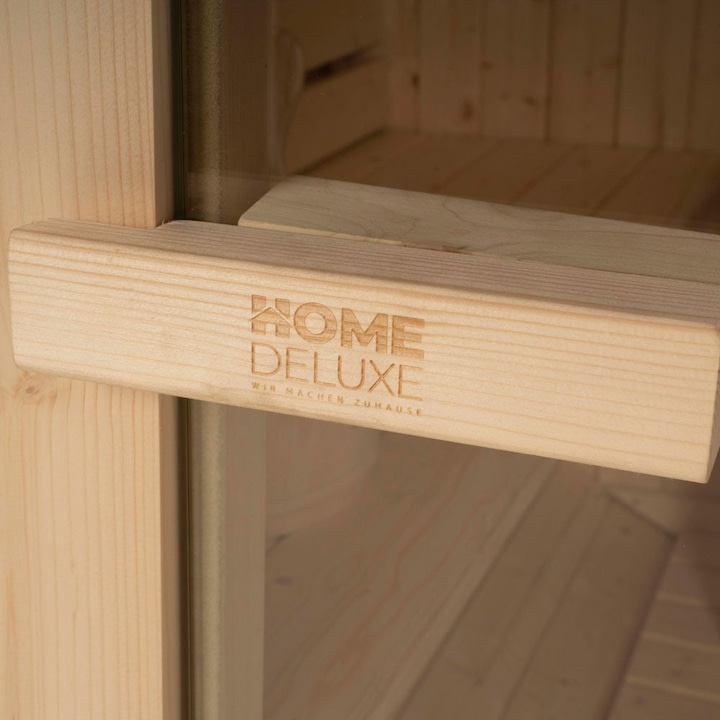 Produktbild Home Deluxe Outdoor Sauna Fasssauna AQUILA L- 195 x 180 cm für 4 Personen - Sauna mit 6kW Ofen