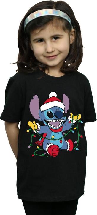 Immagine prodotto Disney Lilo And Stitch Christmas Lights Maglietta Ragazze (152, 158)