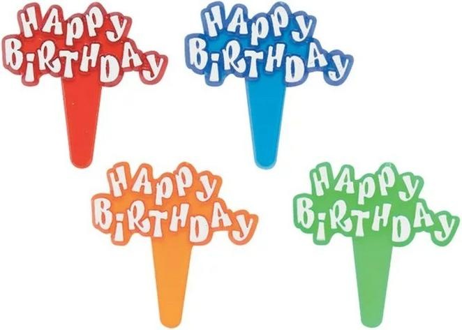 Actual product image Generic Jewel Happy Birthday Cake Topper (Pack of 5)