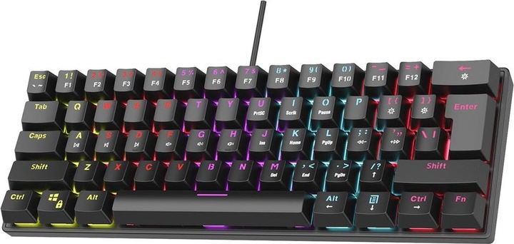 Actual product image Rampage Plower K60 RMP Blue Switch Keyboard (PLOWER K60) (DE, Cable)