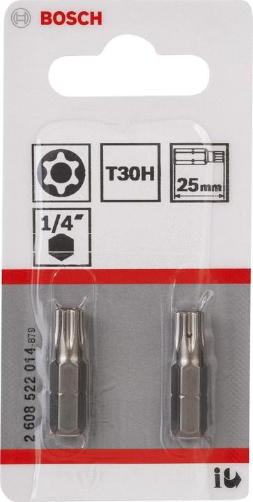 Produktbild Bosch Professional Zubehör T30H Security-Torx®-Schrauberbit Extra-Hart (Sechskant mit Plus Minus)