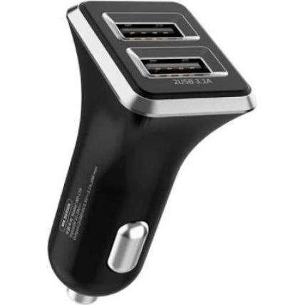 Weingärtner WK Car Charger Black WP-C19 3.1A with Ports: 2xUSB together with micro-USB / type-C Cable, Auto Adapter, Sch...