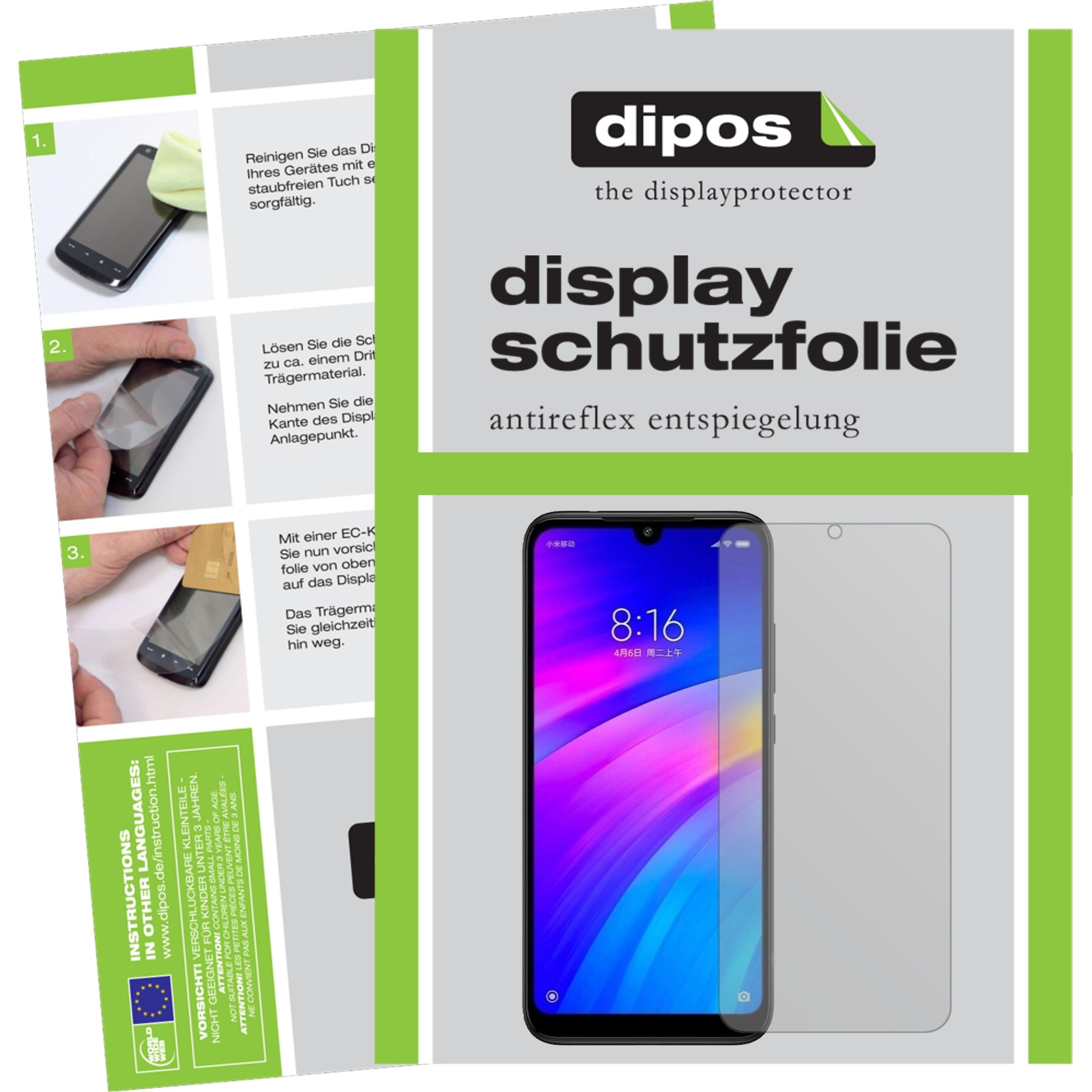 Dipos Displayschutzfolie Antireflex (5 Stück, Xiaomi Redmi 7), Smartphone Schutzfolie, Transparent