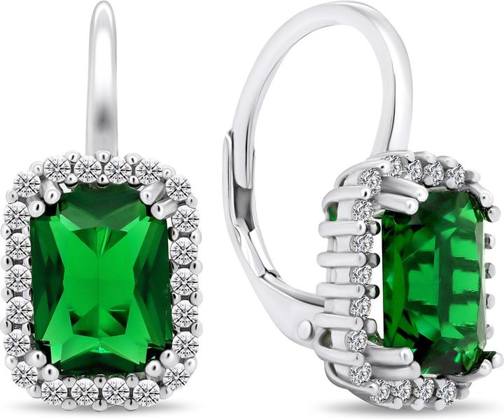 Immagine prodotto Brilio Argento - Orecchini moderni in argento con smeraldi EA400WG