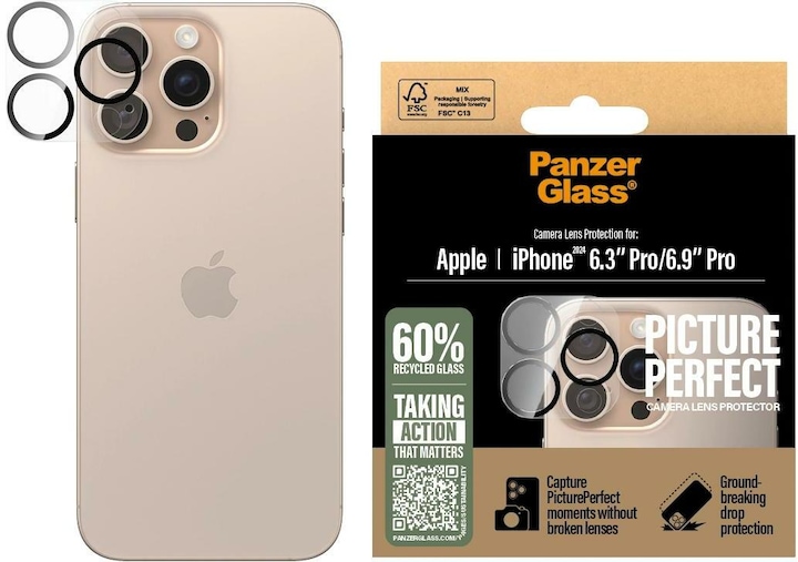 Image du produit PanzerGlass PG PP Lens Protect iPhone 16 6.1/6.7Inch (1 pièce(s), Apple iPhone 16 Pro, Apple iPhone 16 Pro Max)