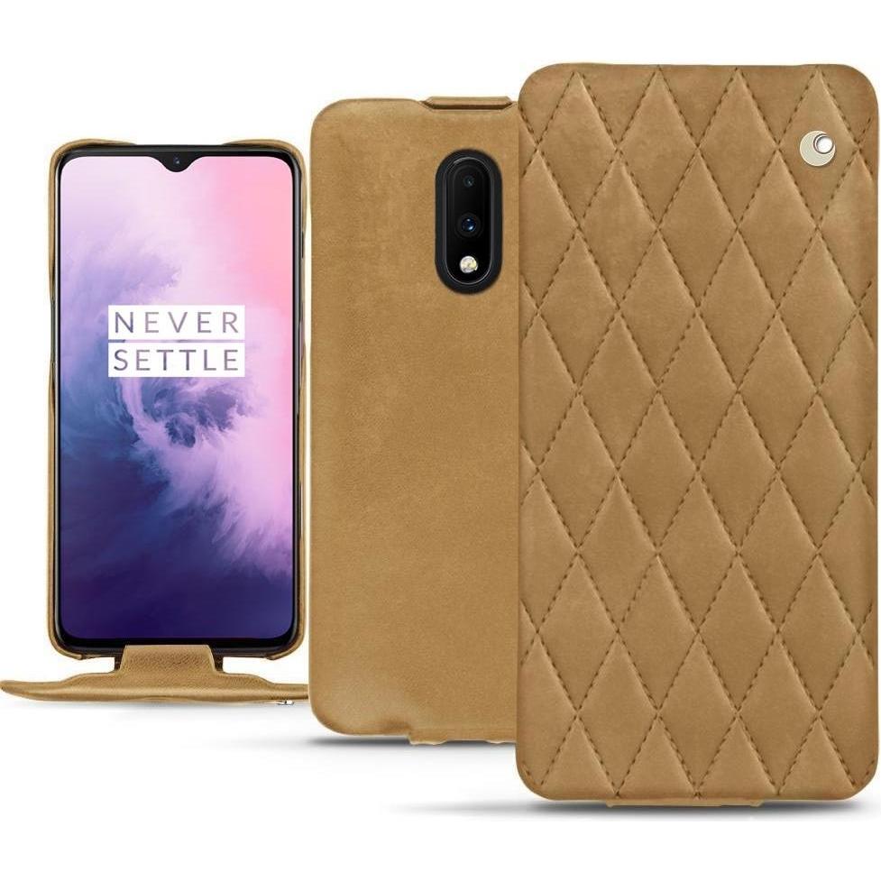 Noreve Lederschutzhülle vertikal (OnePlus 7), Smartphone Hülle, Braun