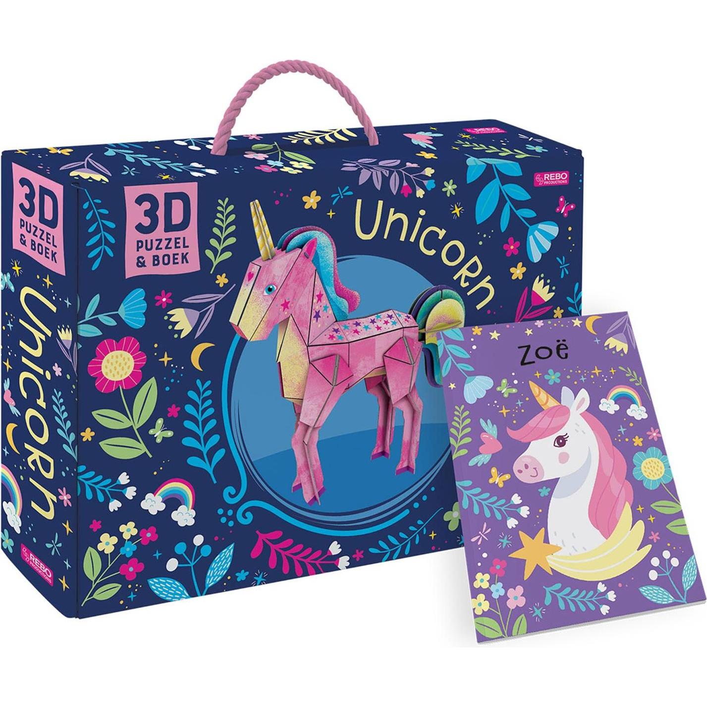 Thumbnail - REBO Eenhoorn 3D puzzel en boek. 6+