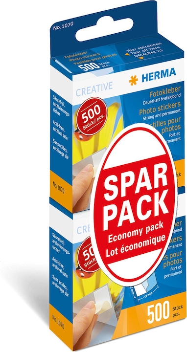 Immagine prodotto Herma Doppia confezione adesiva fotografica 2x500 pezzi Sparpack