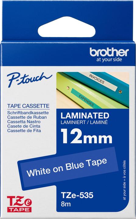 Actual product image Brother Tze-535 (1.20 cm, White, Blue)