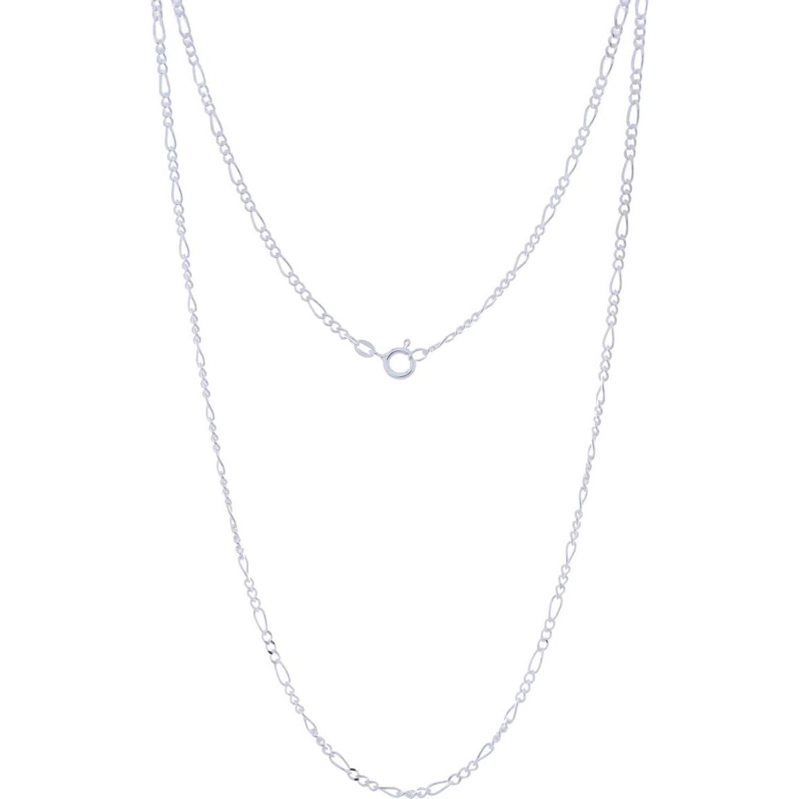 Luxxos, Halsschmuck, Figarokette 2,10 mm aus 925 Sterling Silber, (925 Sterling Silber, 45 cm)