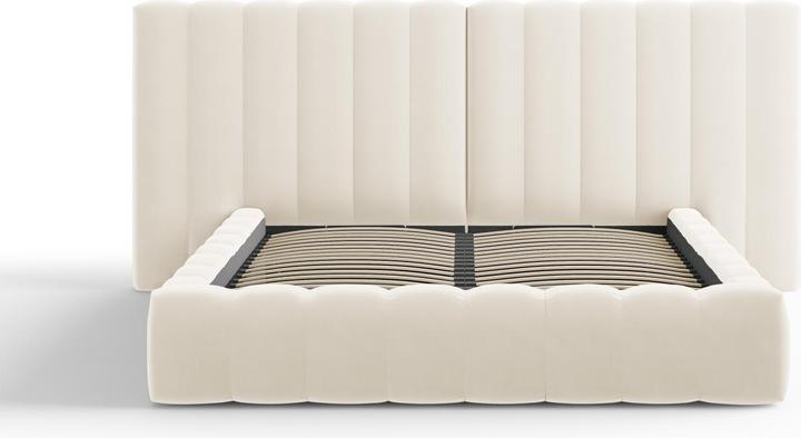 Actual product image Micadoni Velvet Storage Bed With Double Headboard, "Kelp", 230x250x100Made in Europe (160 x 200 cm)