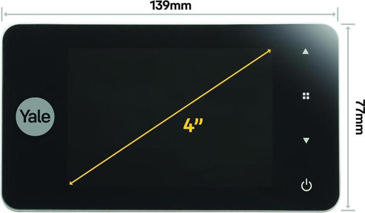 Actual product image Yale YA-45001440-6011 - Digital Door Spy DDV 4500, 4quot Display, Silver, With Doorbell amp Night V (Digital)