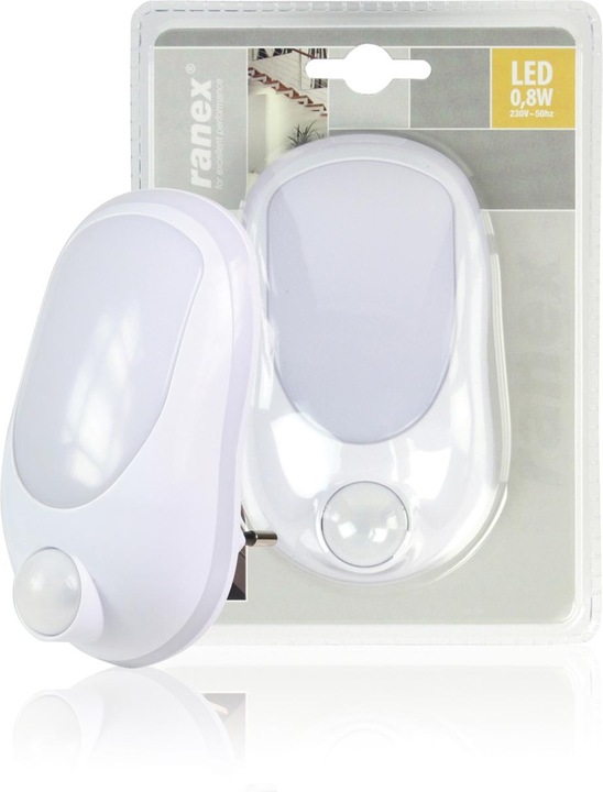 Actual product image Ranex LED Night Light with Motion Detector, Day/Night Sensor - 0.4 Watt 6000.293 White