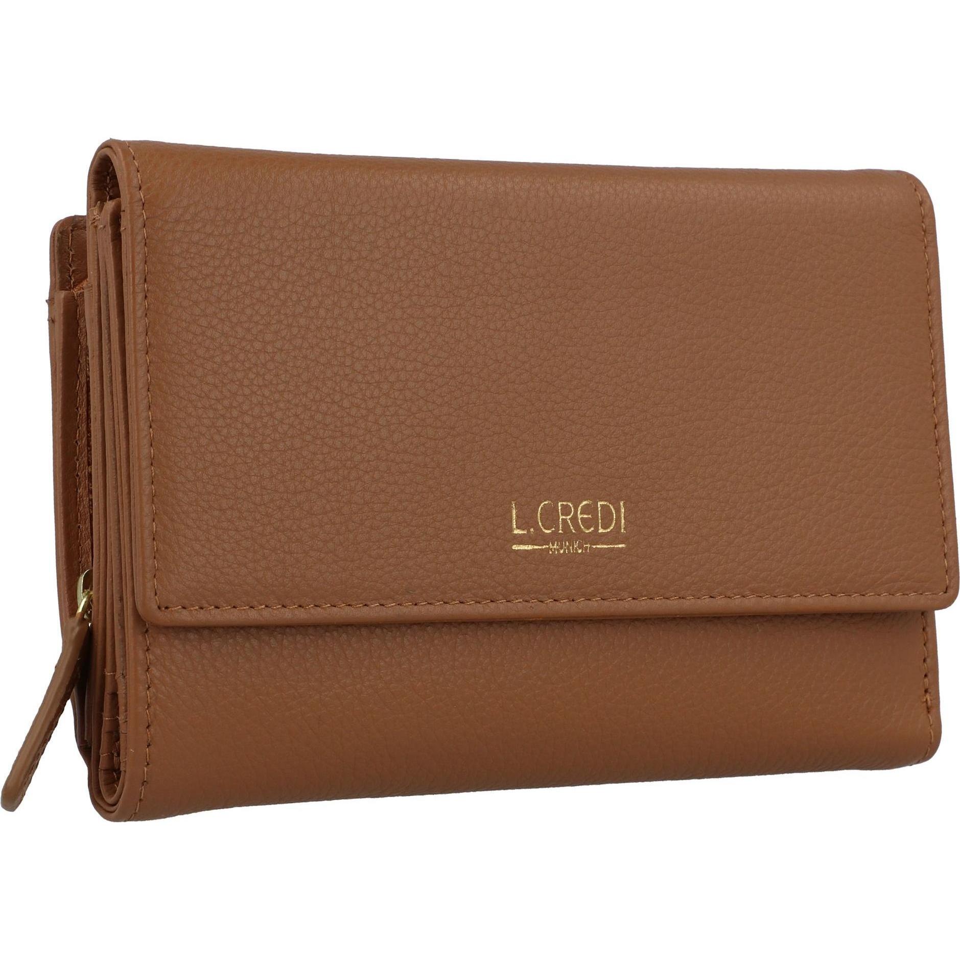 Thumbnail - L.Credi, Damen, Portemonnaie, Evelyn Geldbörse RFID Leder 14,5 cm, Braun