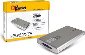 Produktbild Hamlet USB 2.0 Externe Festplattenbox für IDE/Sata 2,5"-Festplatten (2.5")
