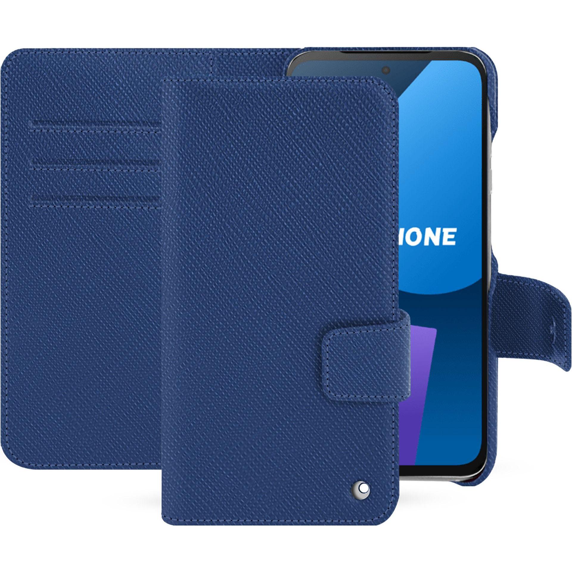Noreve Lederschutzhülle Fairphone 5 (OnePlus 5), Smartphone Hülle, Blau