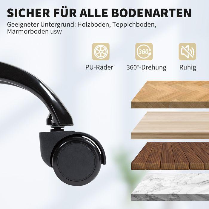 Produktbild Swisshandel24 Bürostuhl, Kunstleder-Bezug, Fussstütze, höhenverstellbar, rollbar, Beige (46 - 54 cm)