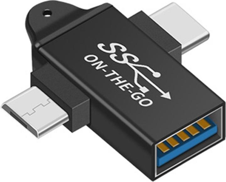 Image du produit PowerGuard Adaptateur 2 en 1 USB 3.0 vers USB-C MicroUSB OTG (USB 3.0)