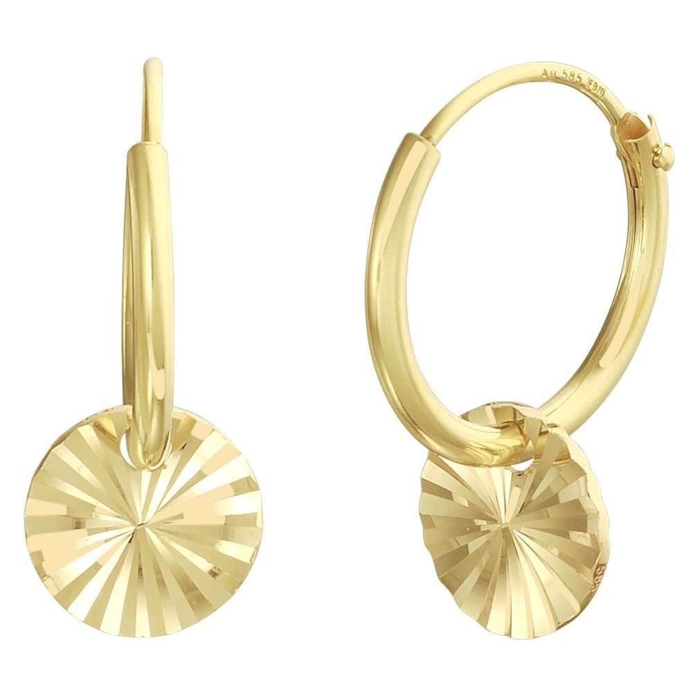 Marie, Oorbellen, Celeste Oorringen Rondje Diamanted - Gold, (14 Karaat Geelgoud)