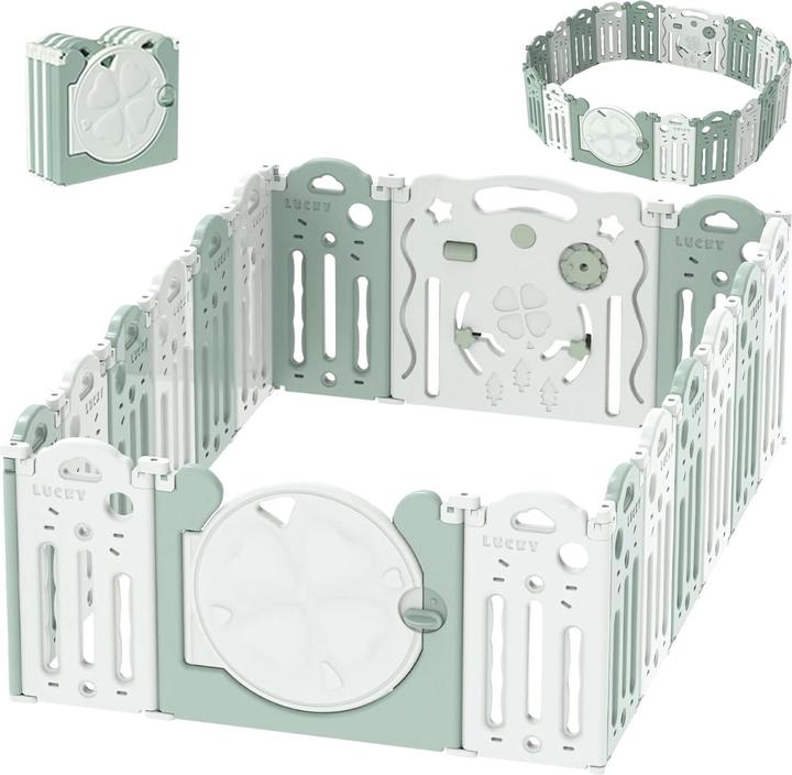 Milkii klappbares Laufgitter/ Laufstall & Spielplatz, Lucky, 125 x 185 cm (185 cm, 125 cm)