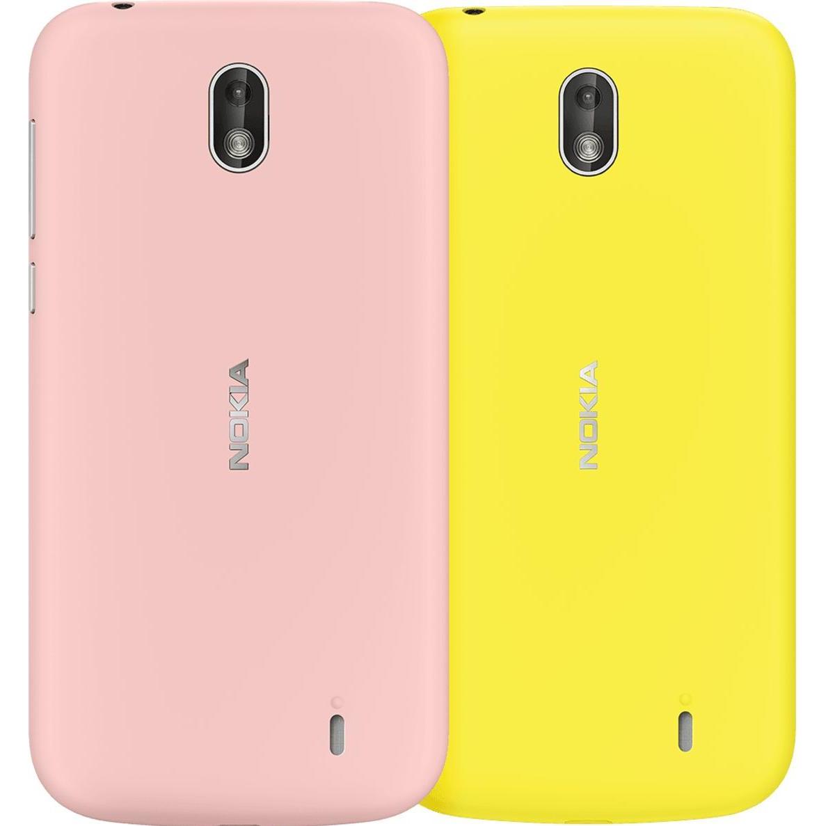 Thumbnail - Nokia 1 Backcover Gelb (Nokia 1), Smartphone Hülle, Gelb, Pink