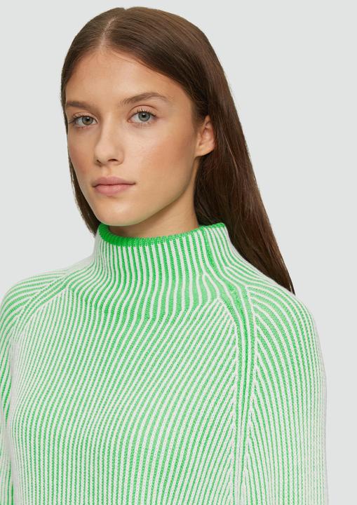 Produktbild s.Oliver Strickpullover Zweifarbiger Strickpullover mit Stehkragen (46)