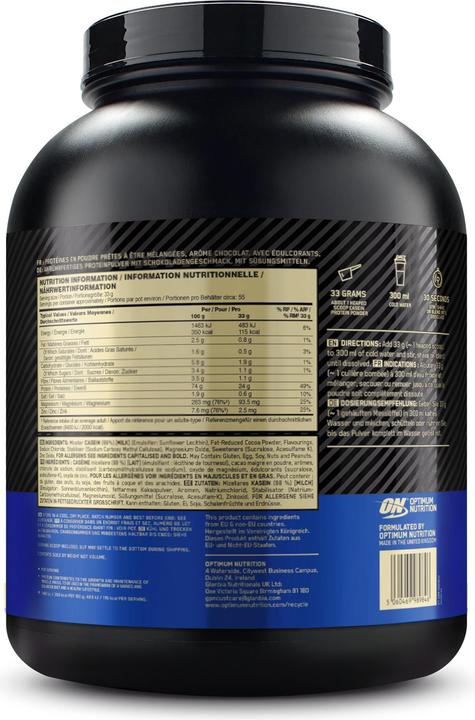 Produktbild Optimum Nutrition Gold Standard 100% Casein (Schokolade, 1 x, 1820 g)