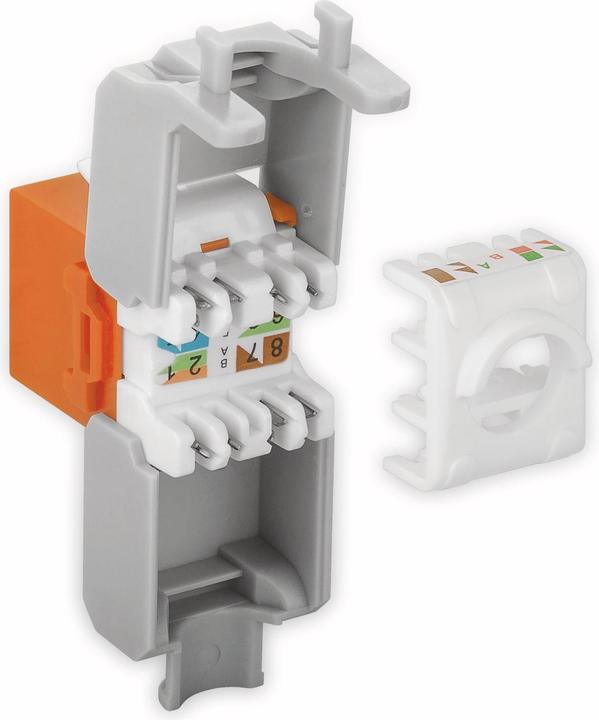Image du produit Goobay CAT 6a KeyStone RJ45 Jack,non blindé, 500MHz, orange-blanc (Module Keystone)
