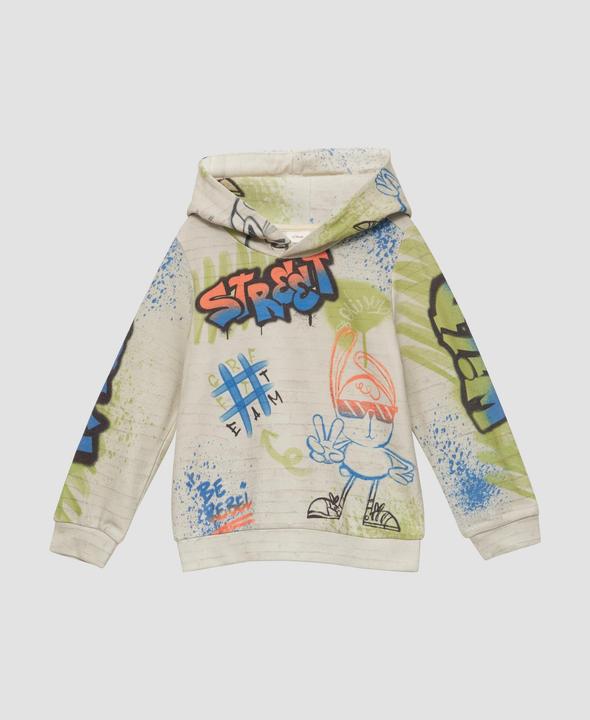 Produktbild s.Oliver Sweatshirt Gemustertes Sweatshirt mit Kapuze (98)