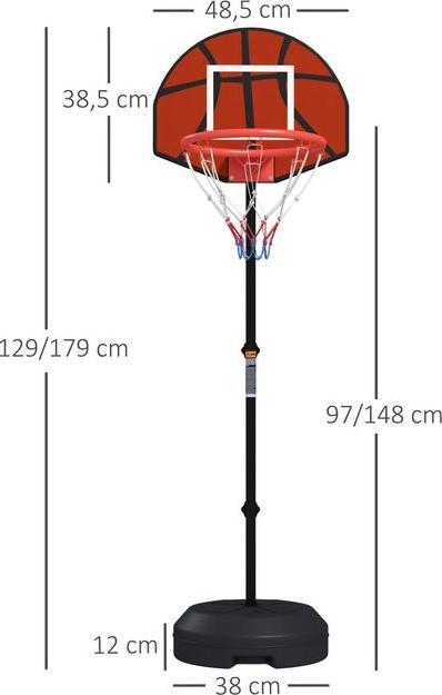Immagine prodotto Swisshandel24 Canestro, supporto regolabile in altezza, bersaglio magnetico 129-179cm