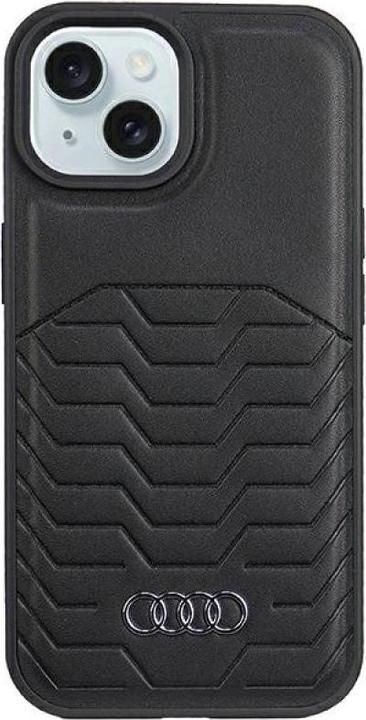 Audi Synthetic Leather MagSafe iPhone 15 / 14 / 13 6.1" czarny/black hardcase AU-TPUPCMIP15-GT/D3-BK (Apple iPhone 13, Apple iPhone 14, Apple iPhone 15)