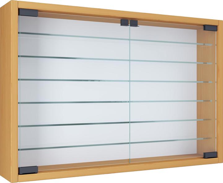 Actual product image VCM Wooden Glass Hanging Showcase Wall Display Case Collector's Deco Showcase Mandosa XL (60 x 10 x 40 cm)