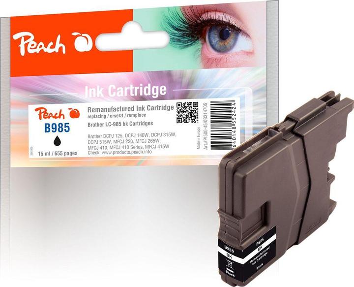 Image du produit Peach Cartouche d'encre, rendement XL, compatible avec LC-985bk (CF)