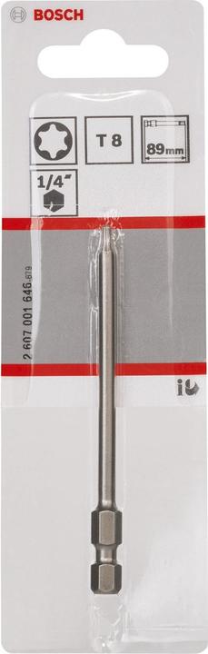 Actual product image Bosch Professional Zubehör Screwdriver bit extra-hard T8, 89 mm, pack of 1 (Hexagon socket TX)