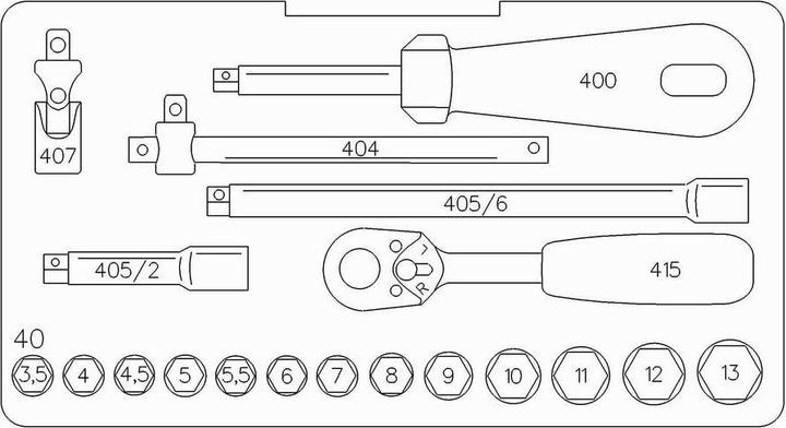 Stahlwille 40/13/6 Empty crates and inserts
