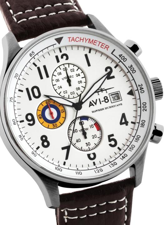 Actual product image AVI-8 AV-4011-01 Hawker Hurricane Chronograph 43mm 5ATM (Chronograph, 43 mm)