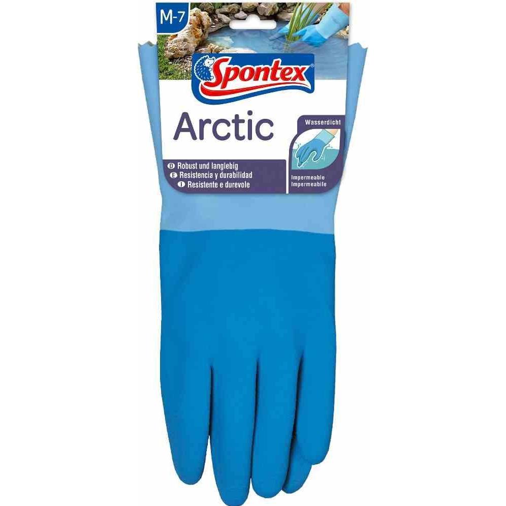 Spontex, Schutzhandschuhe, aus Baumwolle, Beschichtung: Naturlatex, Farbe: blau, Grösse: 7 (7)