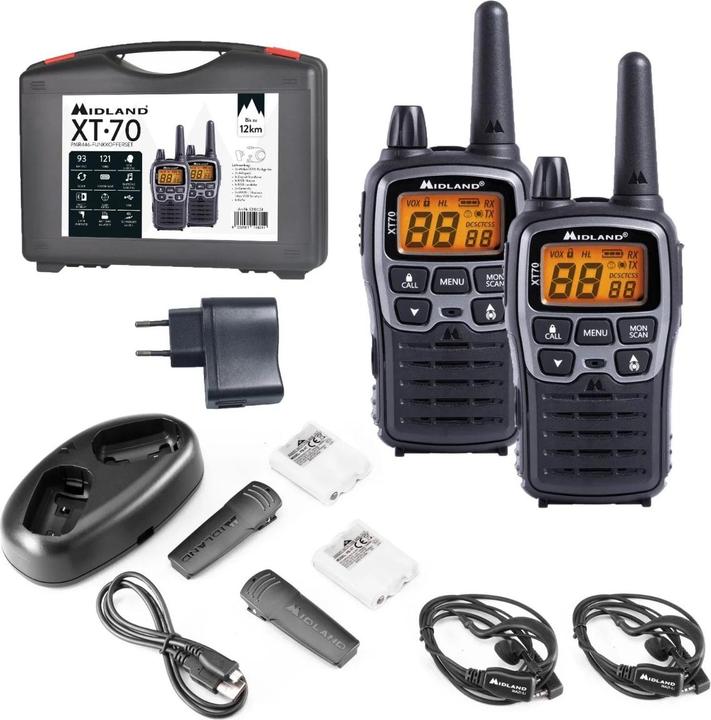 Actual product image Midland XT70 Adventure / 2x Funk / LCD / Reichweite bis zu 12km / 24 Kanäle (12 km)