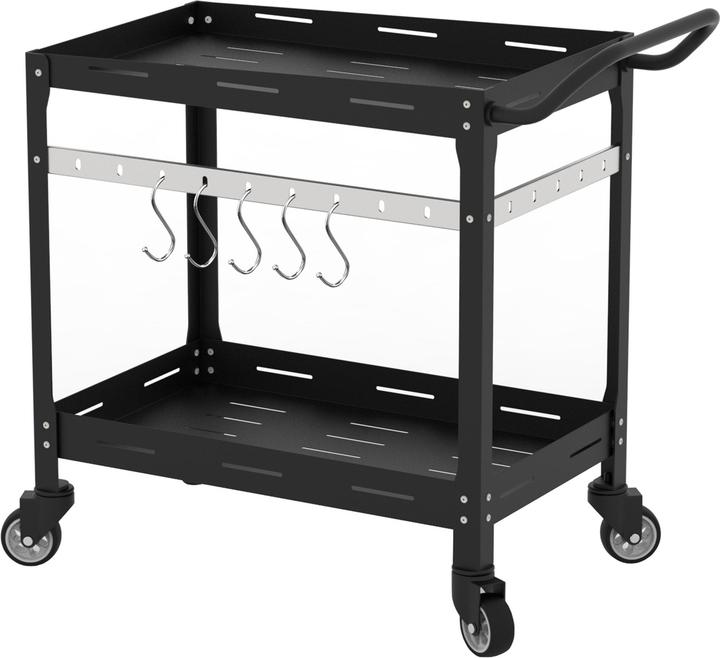 Casa.Pro Outdoor Servierwagen Bard Stahl 72x77x38 cm Schwarz