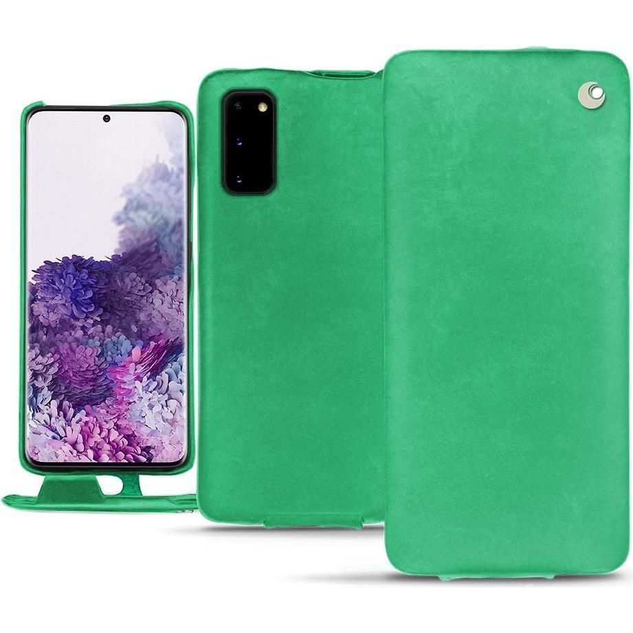 Noreve Lederschutzhülle vertikal (Samsung Galaxy S20), Smartphone Hülle, Grün