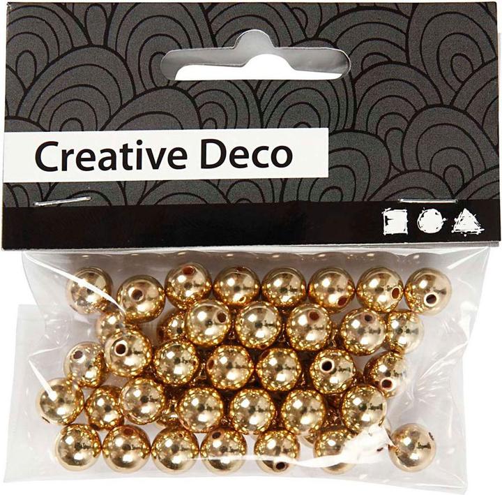 Actual product image Creativ Company Gold beads, 50 pieces.
