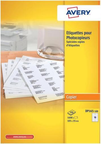 Actual product image Avery Dennison Etiquette pour photocopieur, 105 x 35 mm, blanc